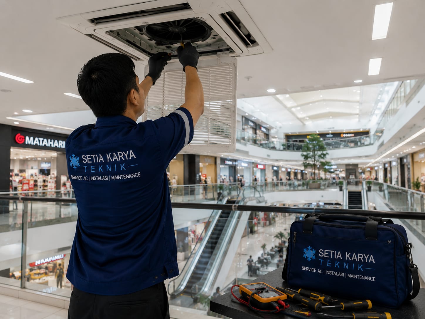 service ac pusat perbelanjaan setia karya teknik