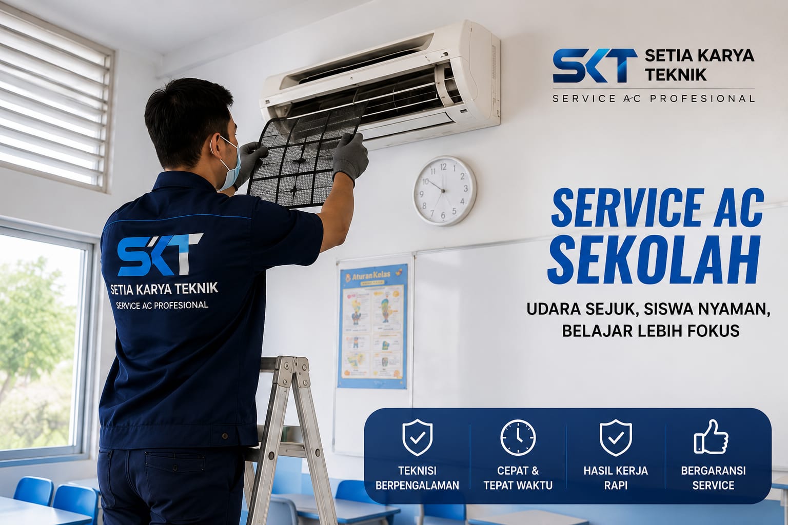 service ac sekolah